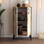 Hanah Home Zapatero Nogal y Blanco Mármol Industrial Organizador de Calzado Estilo Moderno